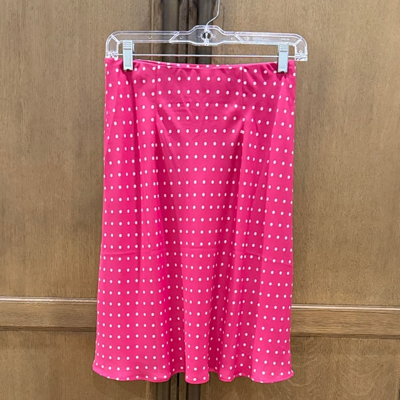 Ann Taylor Pink Polka Dot A-Line Skirt - Picture 2 of 6